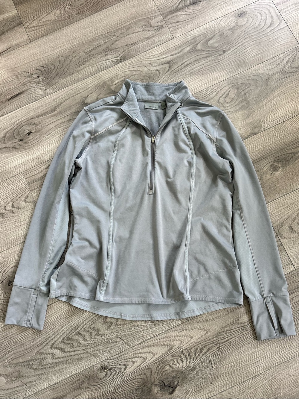 Athleta Light Gray Quarter Zip Performance Pullover | Women’s Size Large
